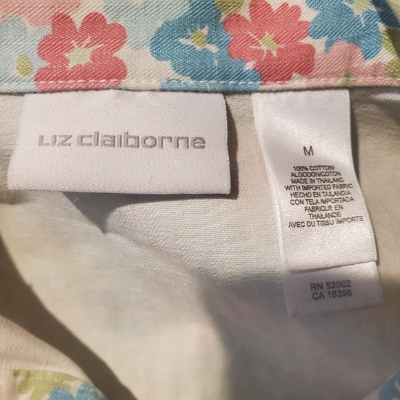 Liz Claiborne 100% Cotton Flower Jacket. Size Medium - Picture 4 of 4